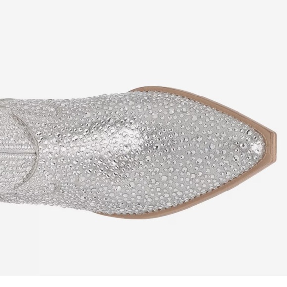 NWOT Crown Vintage Silver Cowgirl 7 Boots Western Rodeocore Festival Glam glitz - Picture 5 of 15